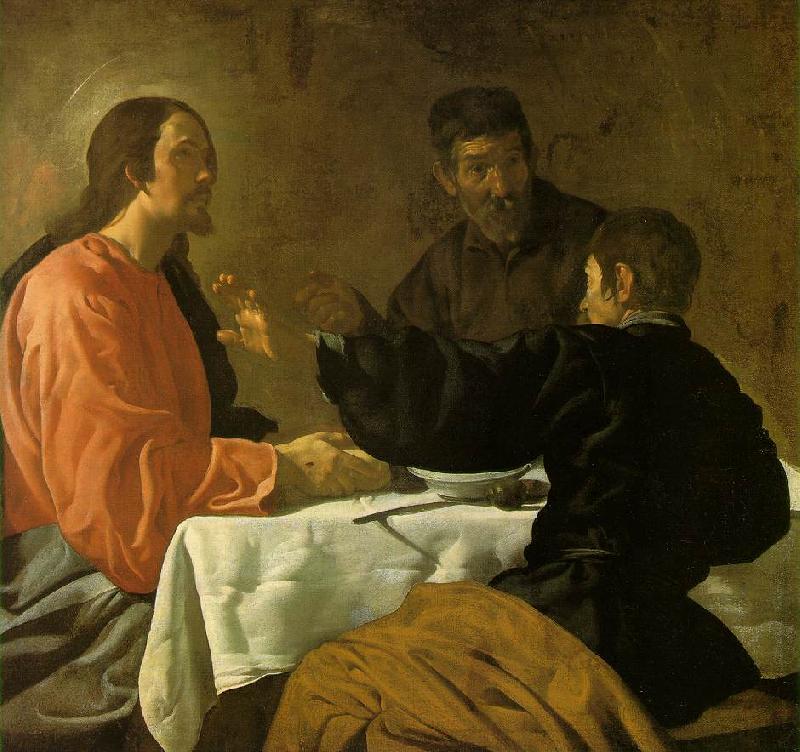 VELAZQUEZ, Diego Rodriguez de Silva y The Supper at Emmaus sg oil painting image